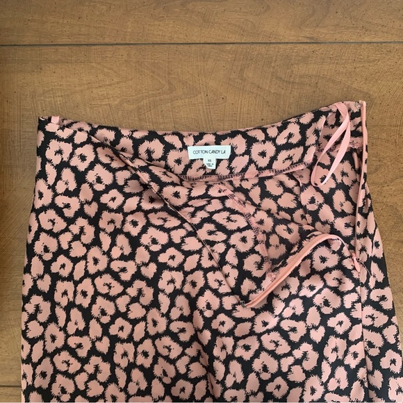 UO Cotton Candy LA Pink and Black Slip Skirt XS - Picture 3 of 5